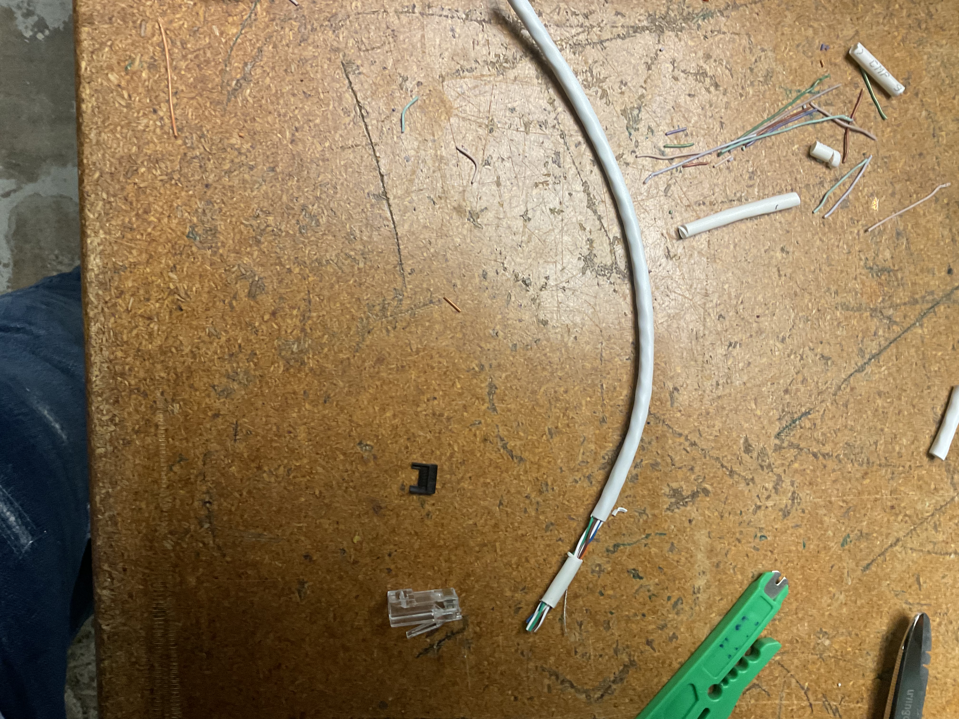 Cat 6 cable stripped with pairs exposed