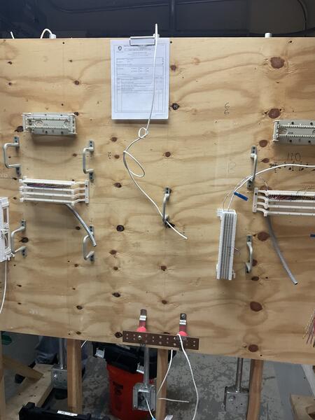 Training wall wide shot showing all block types