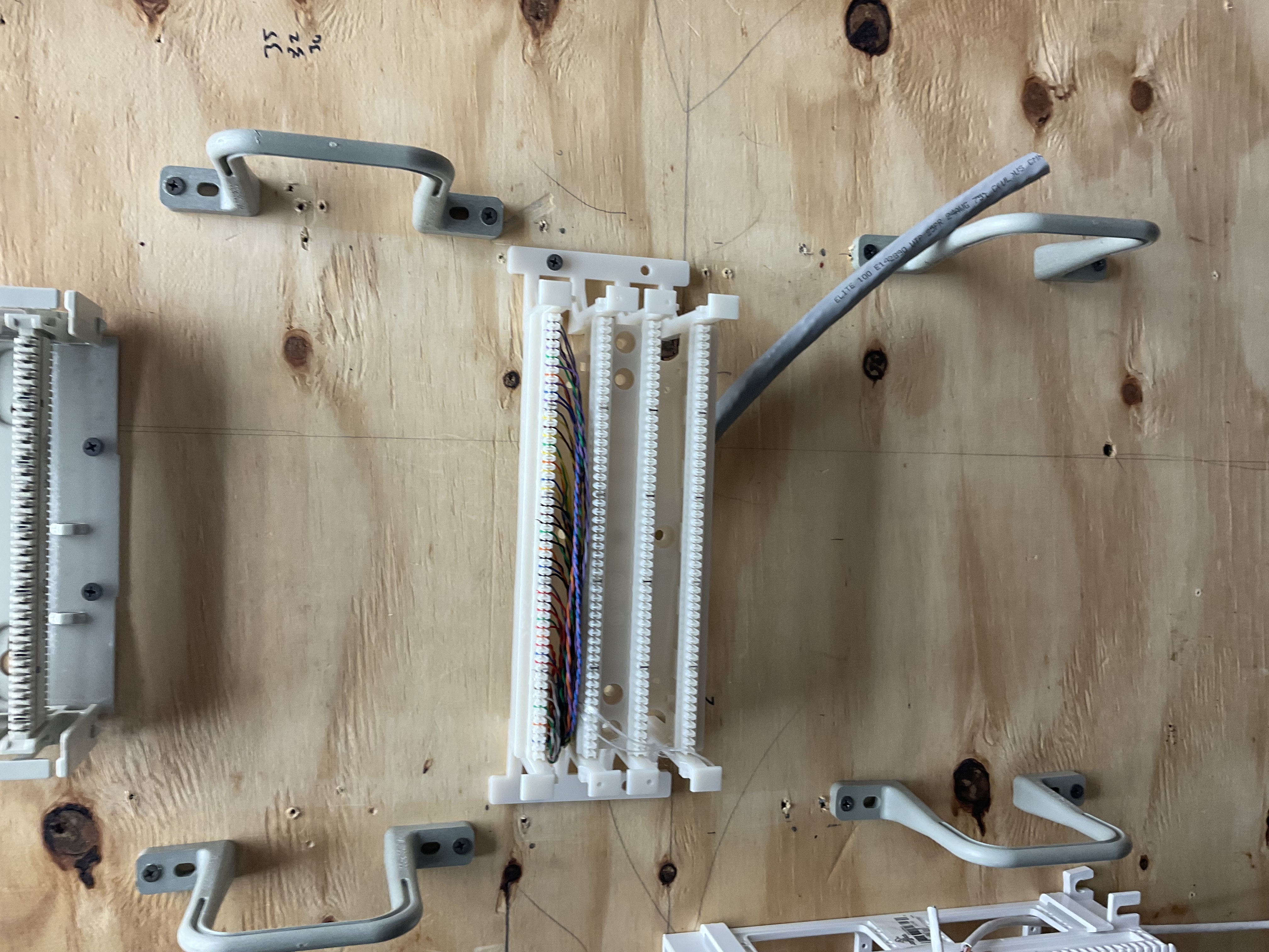 110 block with multi-pair cable terminated
