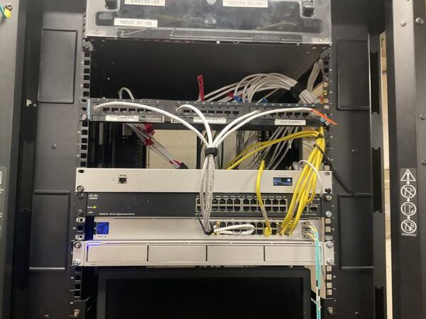 ER North — switches and patch panels with labels