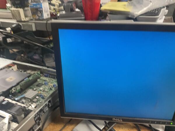 Blue screen — first sign of video signal returning